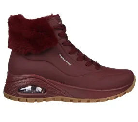 Ghete sport, dama, SKECHERS Uno Rugged Fall Air, 167274-BURG bordo, piele ecologica