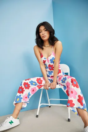 Glamorous Care Bright Floral Sleeveless Jumpsuit