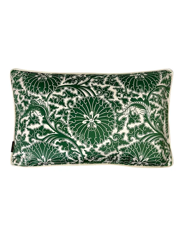 Green Floral Velvet Cushion