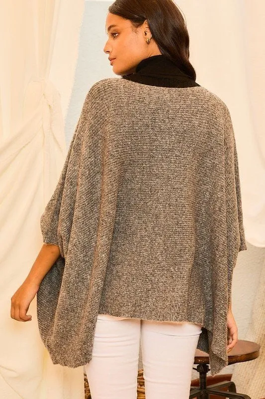 Grey Poncho | Bella Chic Boutique