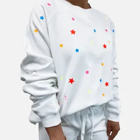 Jack Chic White Sweatshirt - Mini NEON Stars