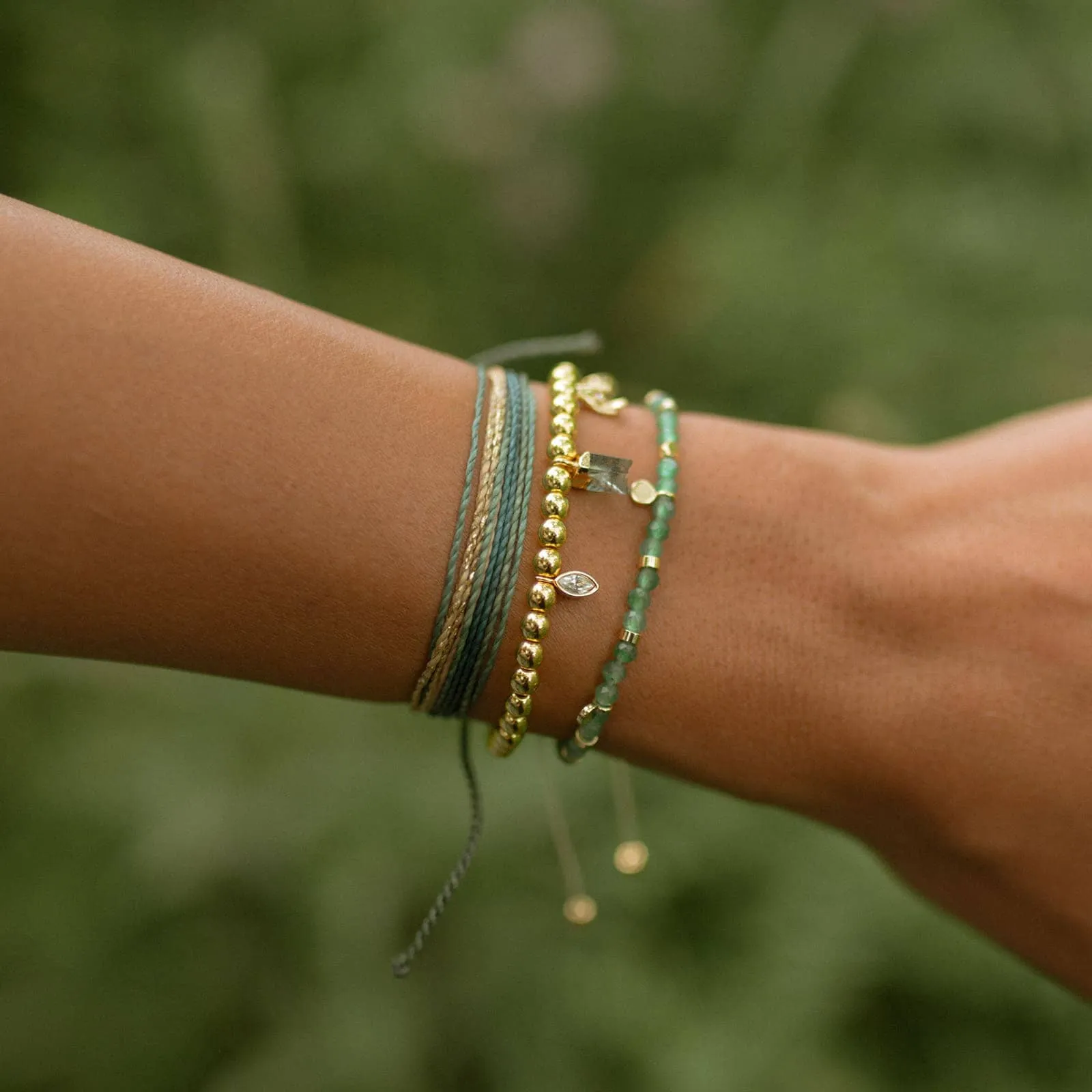 Jade Beaded String Bracelet