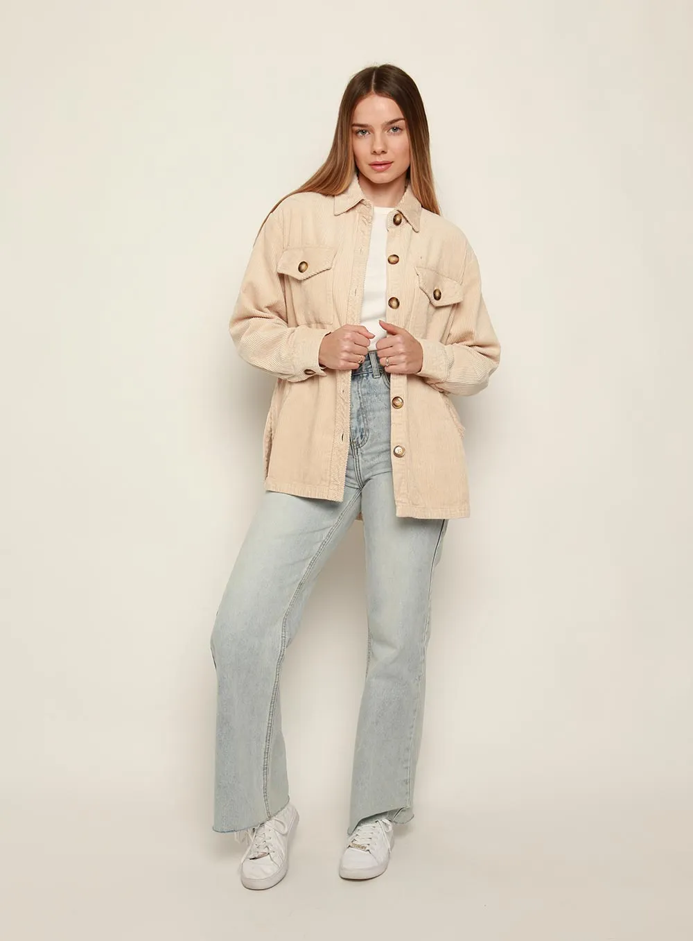 Keiren Cord Jacket-CAMEL