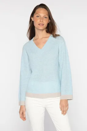 Kinross Cashmere Thermal Pop Trim Vee