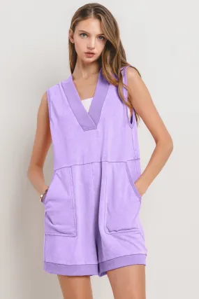 Lakeside Chic Lavender Knit Romper