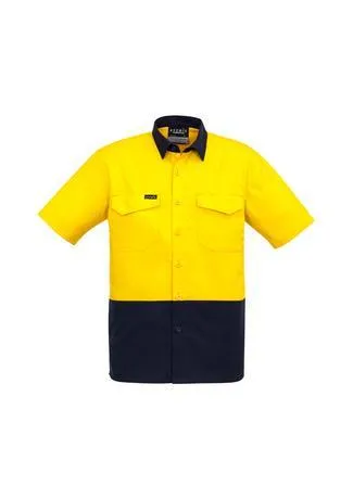 Mens Rugged Cooling Hi Vis Spliced S/S Shirt