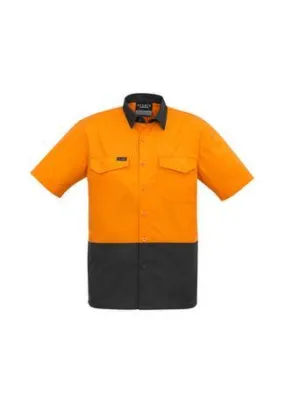 Mens Rugged Cooling Hi Vis Spliced S/S Shirt