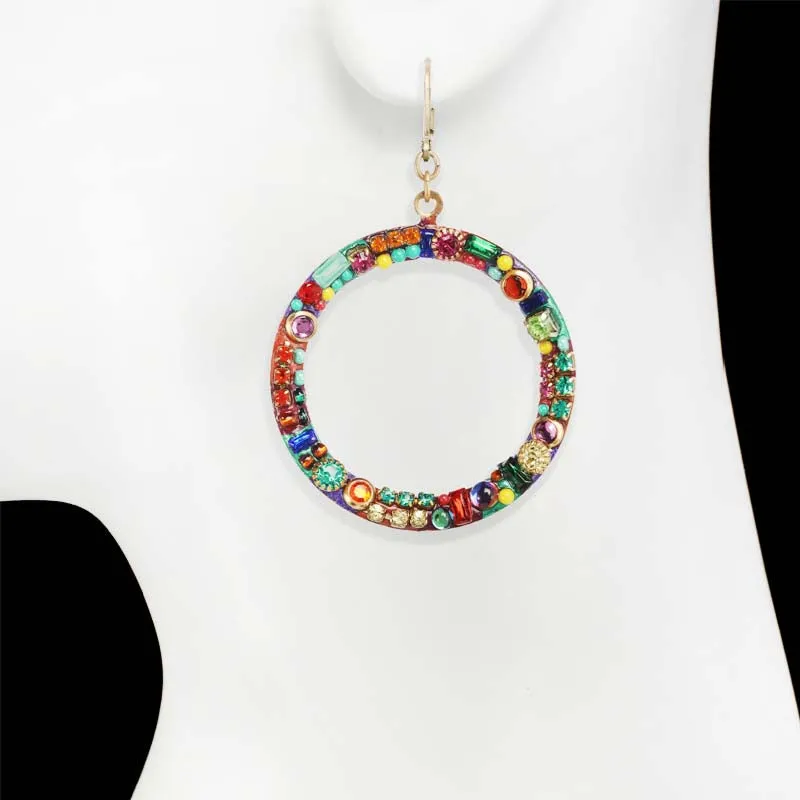 Michal Golan Multi Bright Open Hoop Earrings