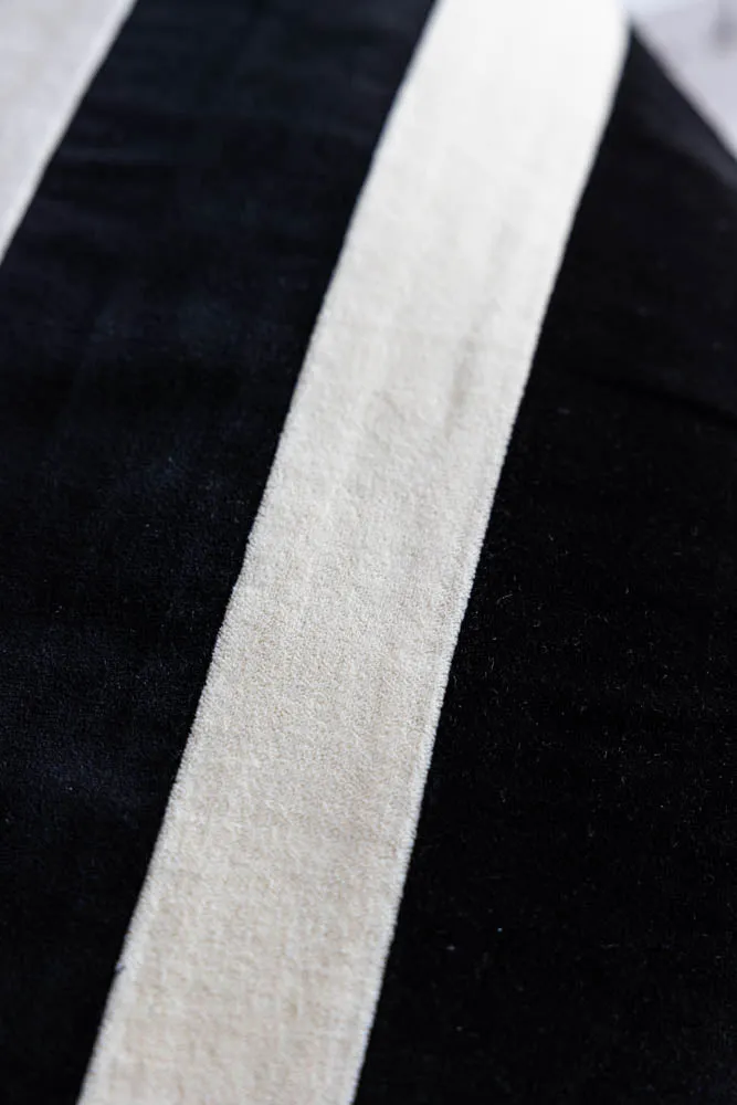 Monochrome Stripe Velvet Cushion