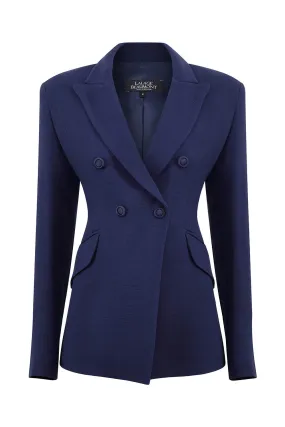 Navy Faille Jacket - Imogen