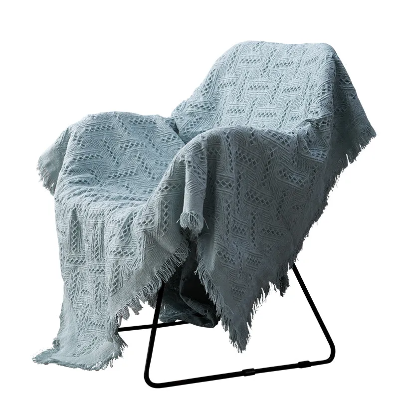 Nordic Muted Color Cotton Throw Blanket