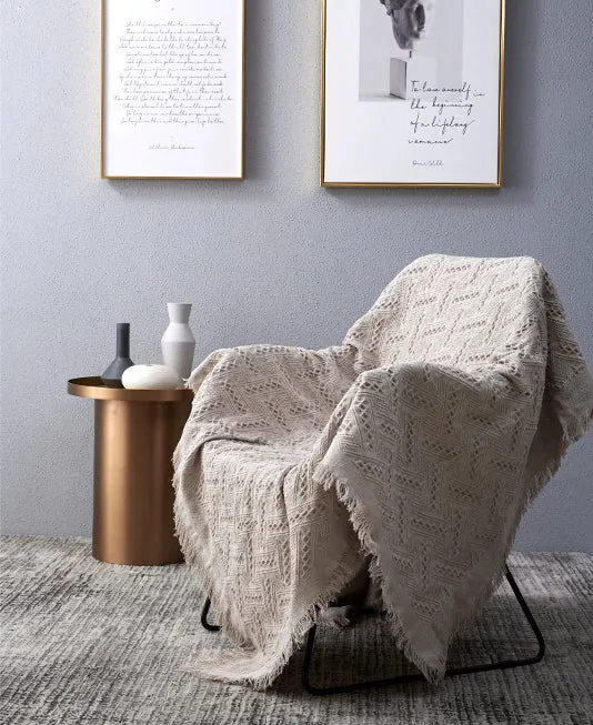 Nordic Muted Color Cotton Throw Blanket