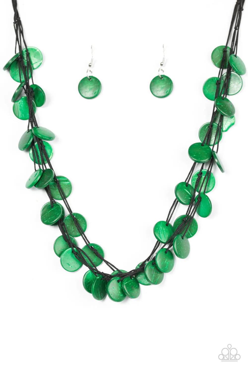 Paparazzi Accessories - Caribbean Catch - #N482 Peg - Green Necklace