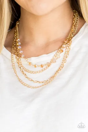 Paparazzi Accessories  - Extravagant Elegance #N759 Peg - Gold Necklace