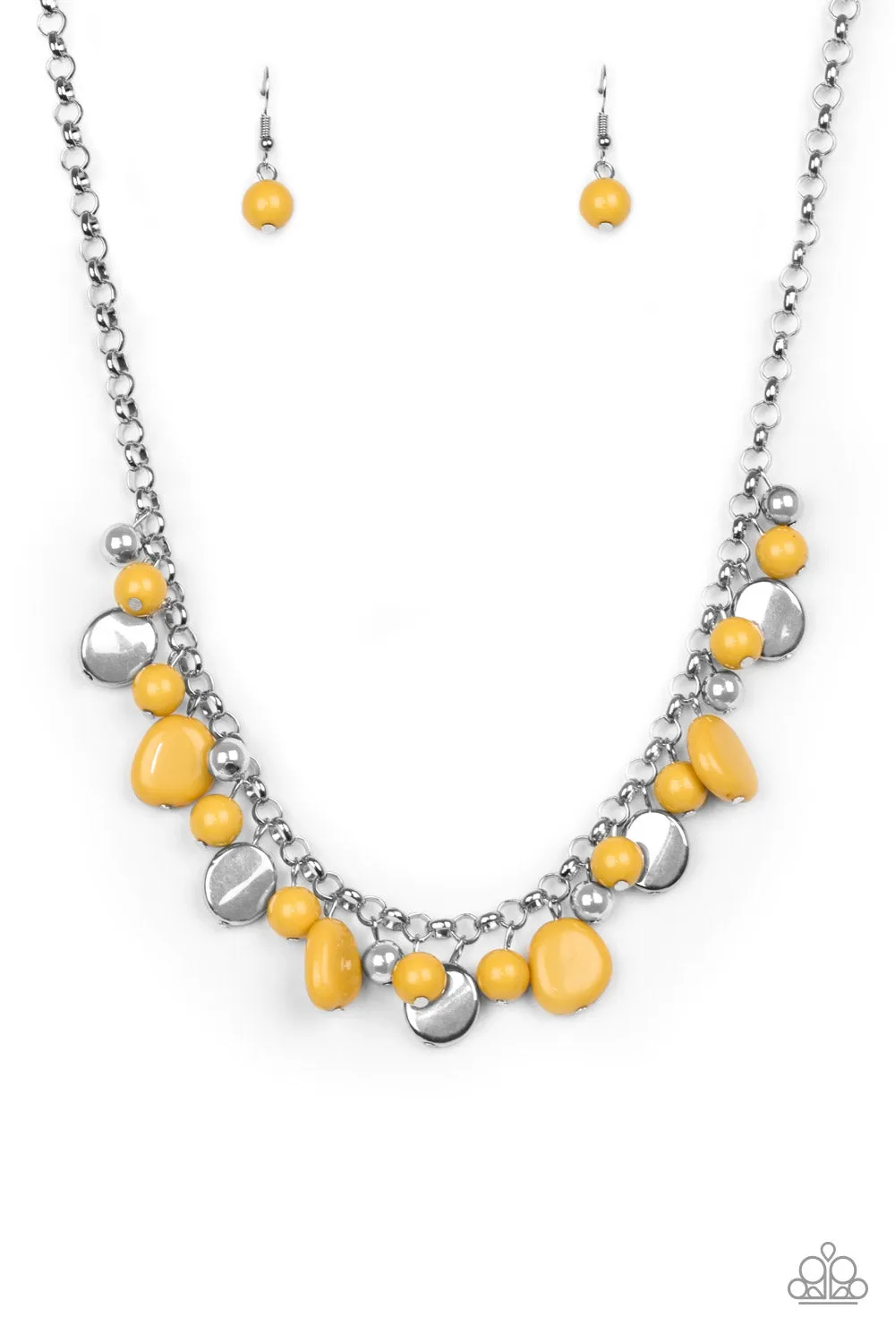 Paparazzi Accessories  - Flirtatiously Florida #N331 Box 4 - Yellow Necklace