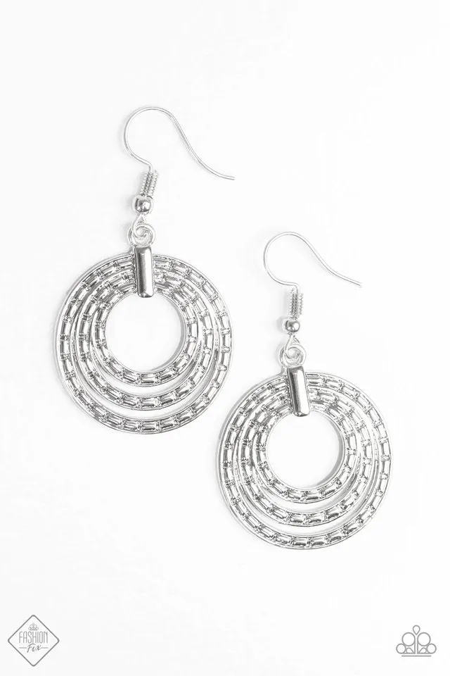 Paparazzi Accessories  - Open Plains #E100 - Silver Earrings