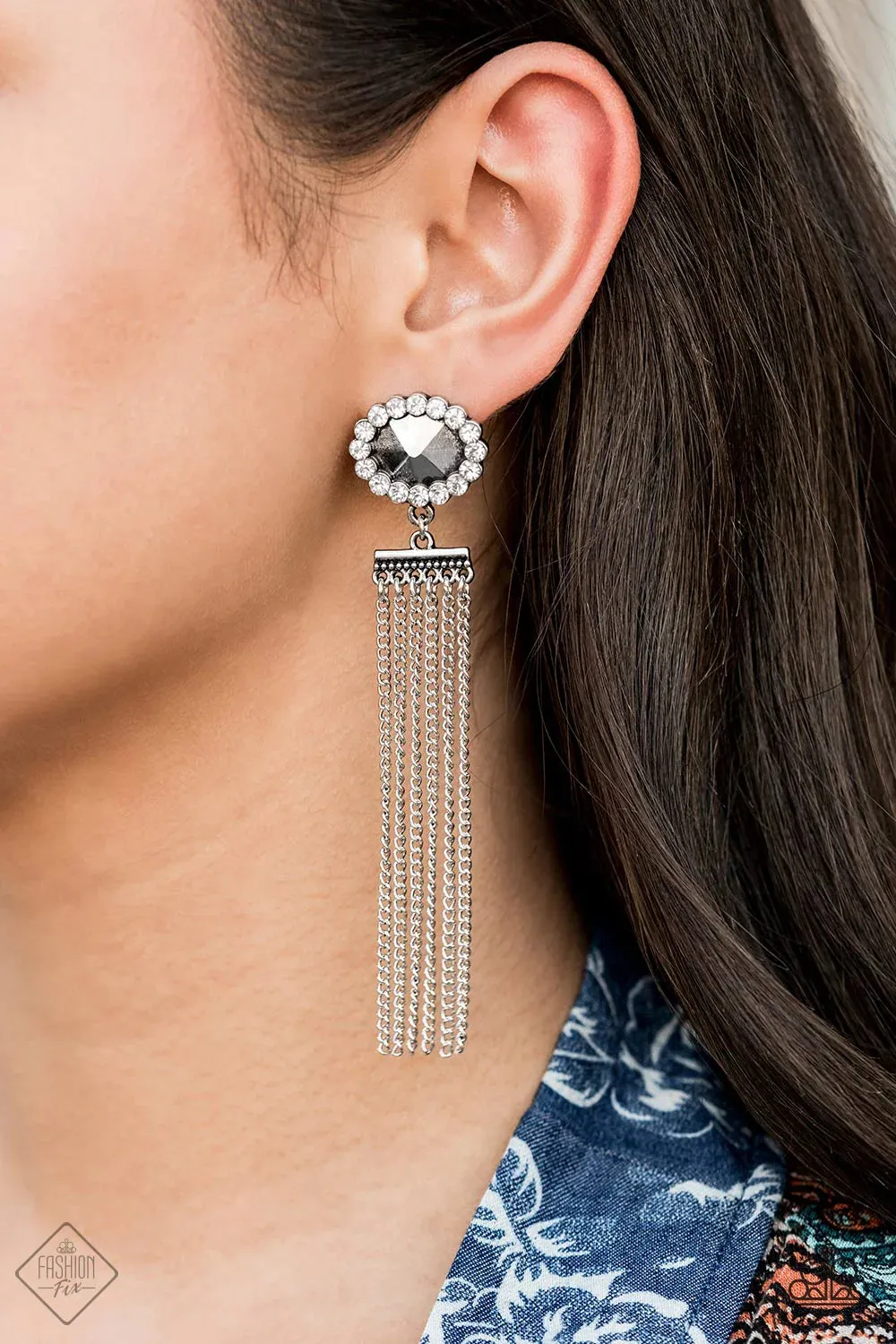 Paparazzi Accessories - Tassel Throwback - #SS-1019 - Fashion Fix White Earrings October 2019