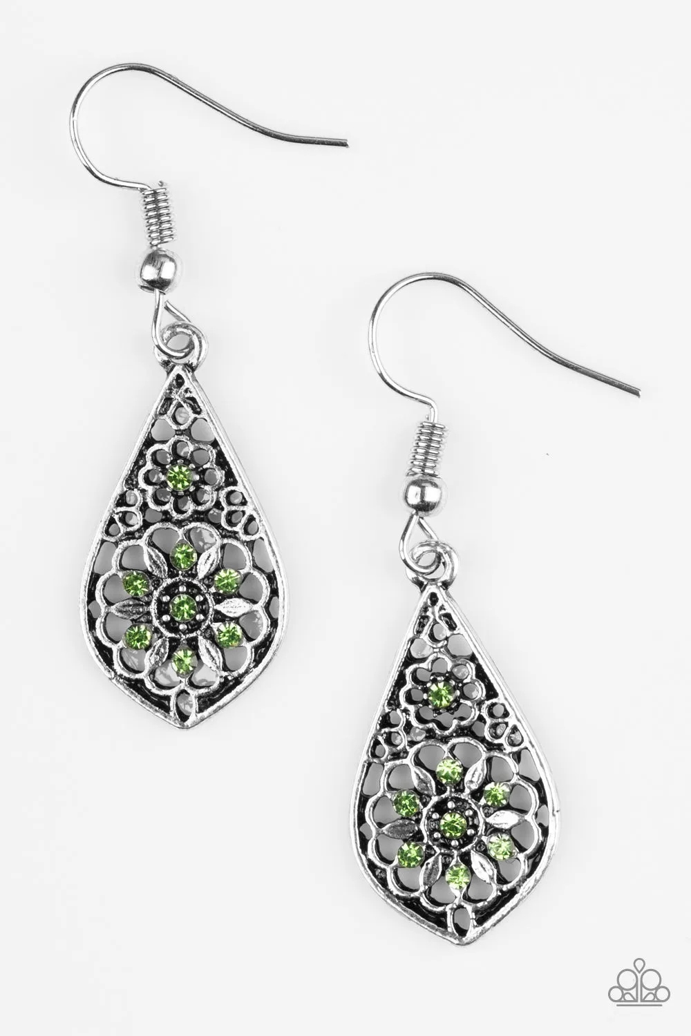 Paparazzi Spring Sparkle Green Earrings