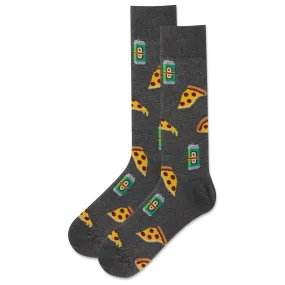 "Beer and Pizza" Cotton Crew Socks by Hot Sox - Large