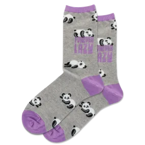 "Forever Lazy" Cotton Crew Socks by Hot Sox - Medium