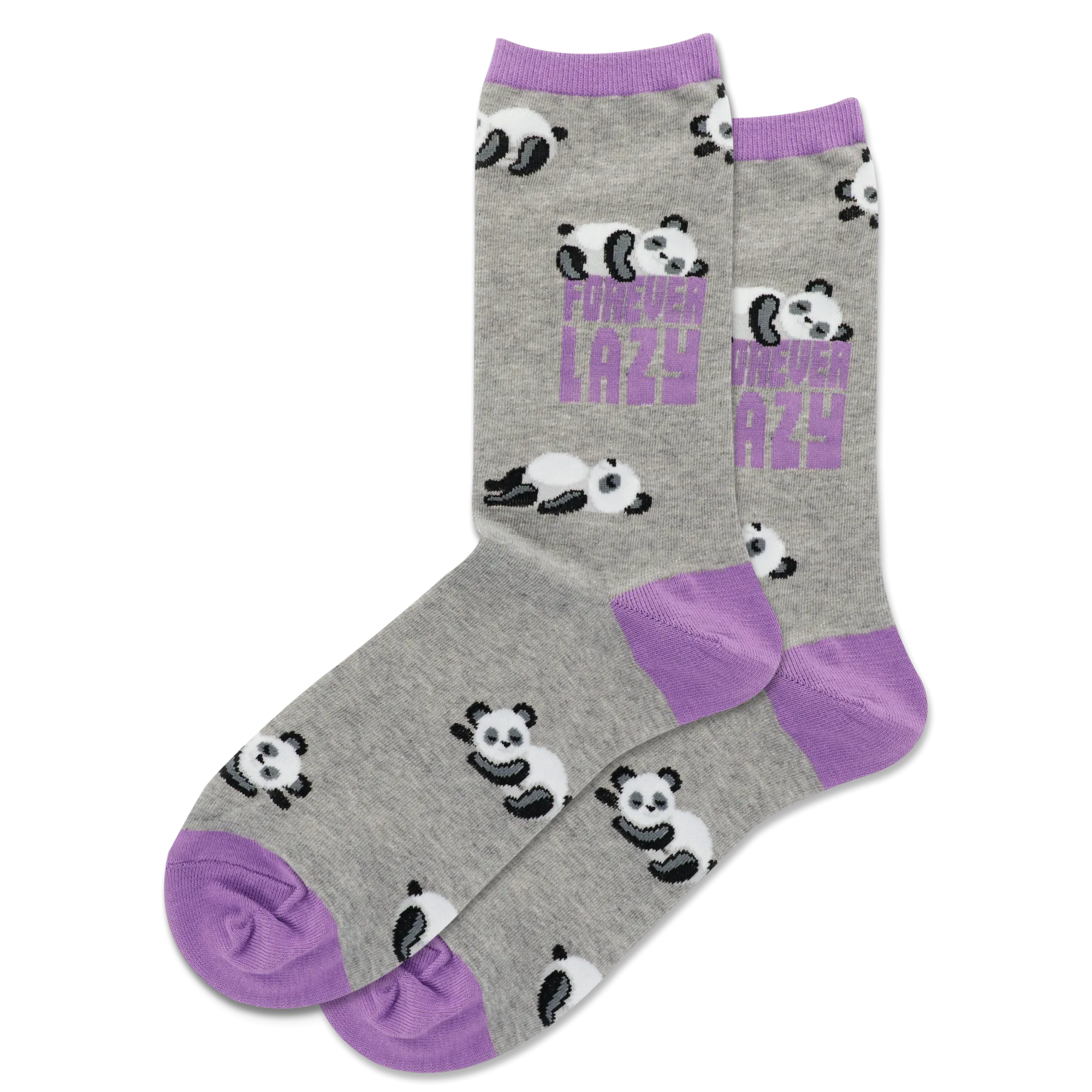 "Forever Lazy" Cotton Crew Socks by Hot Sox - Medium