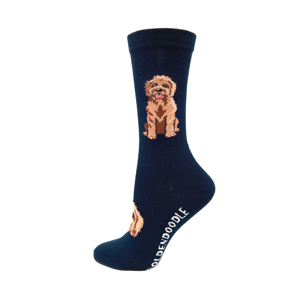 "Goldendoodle" Cotton Socks by Crazy Toes - Medium