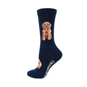 "Goldendoodle" Cotton Socks by Crazy Toes - Medium