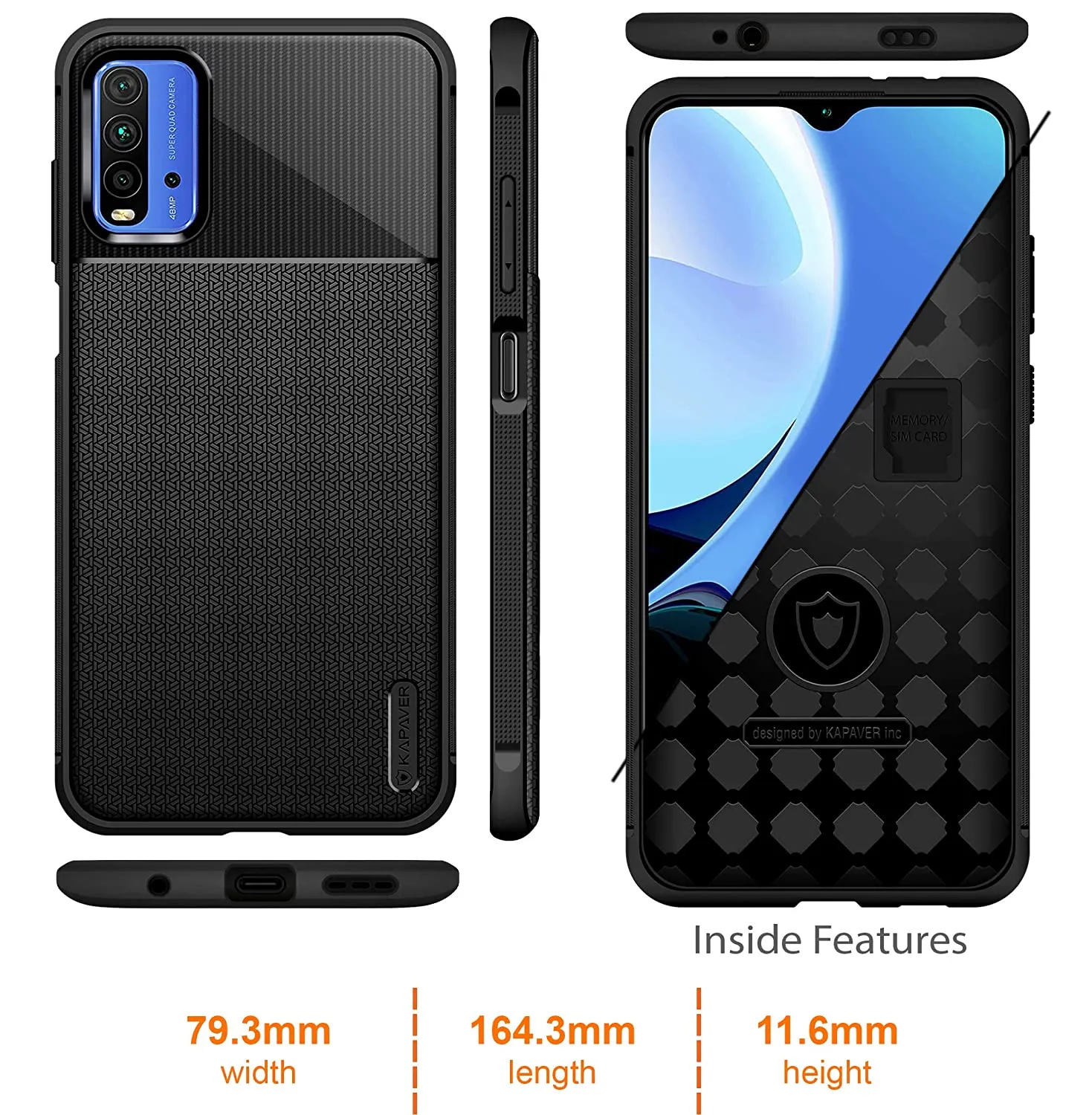 Redmi 9 Power Back Cover Case | Rugged - Black