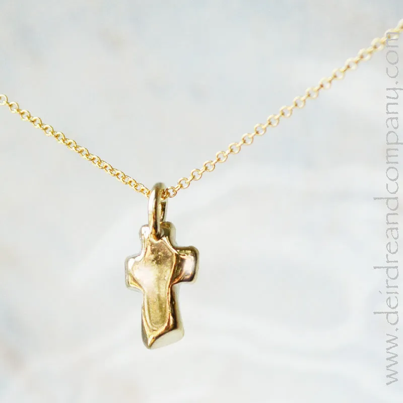 Rugged Cross Necklace in 14K Gold Vermeil