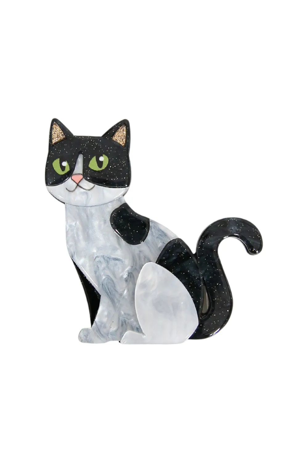 SIA BROOCH CAT BLACK/GREY