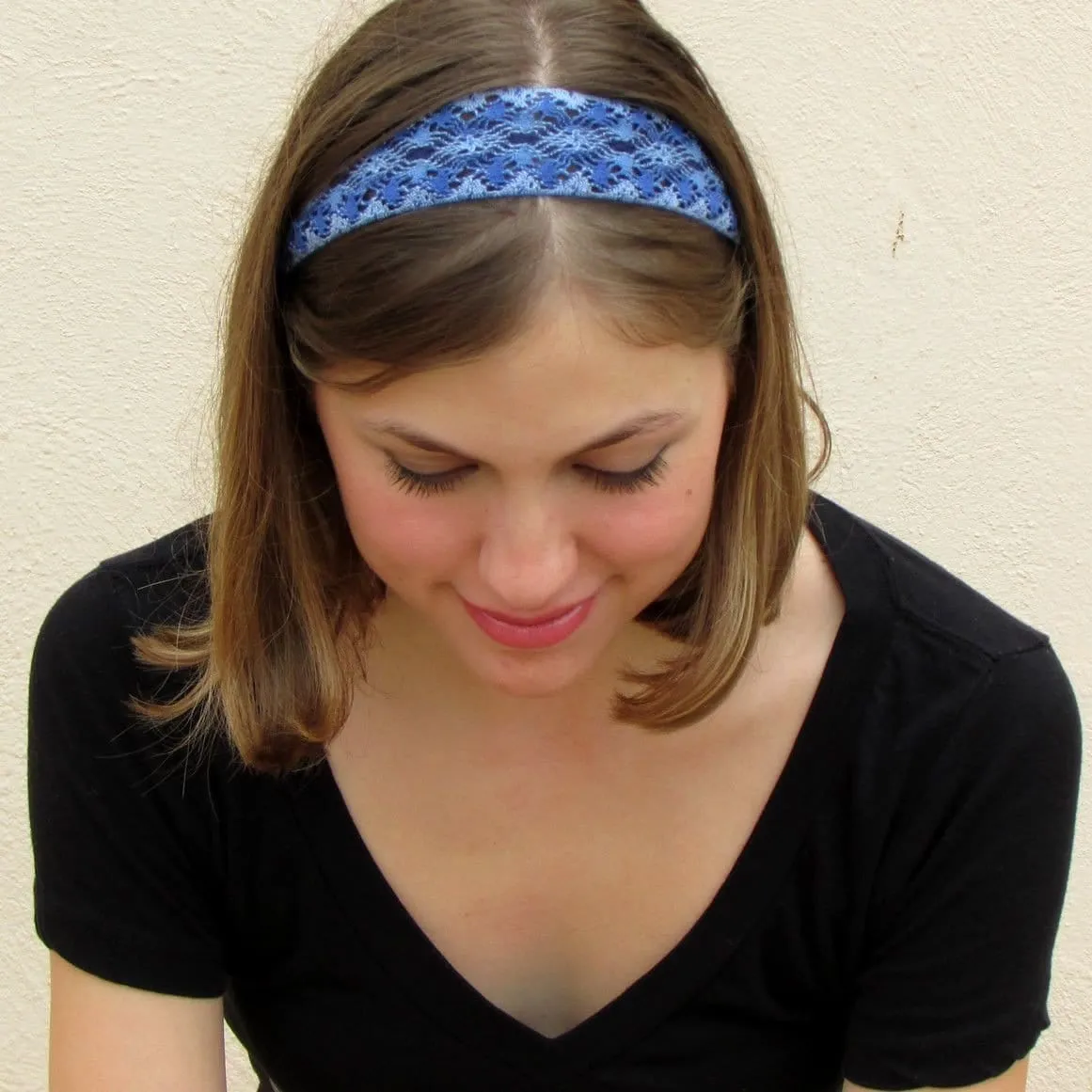 Sky, Blue Boho Chic Crochet Headband