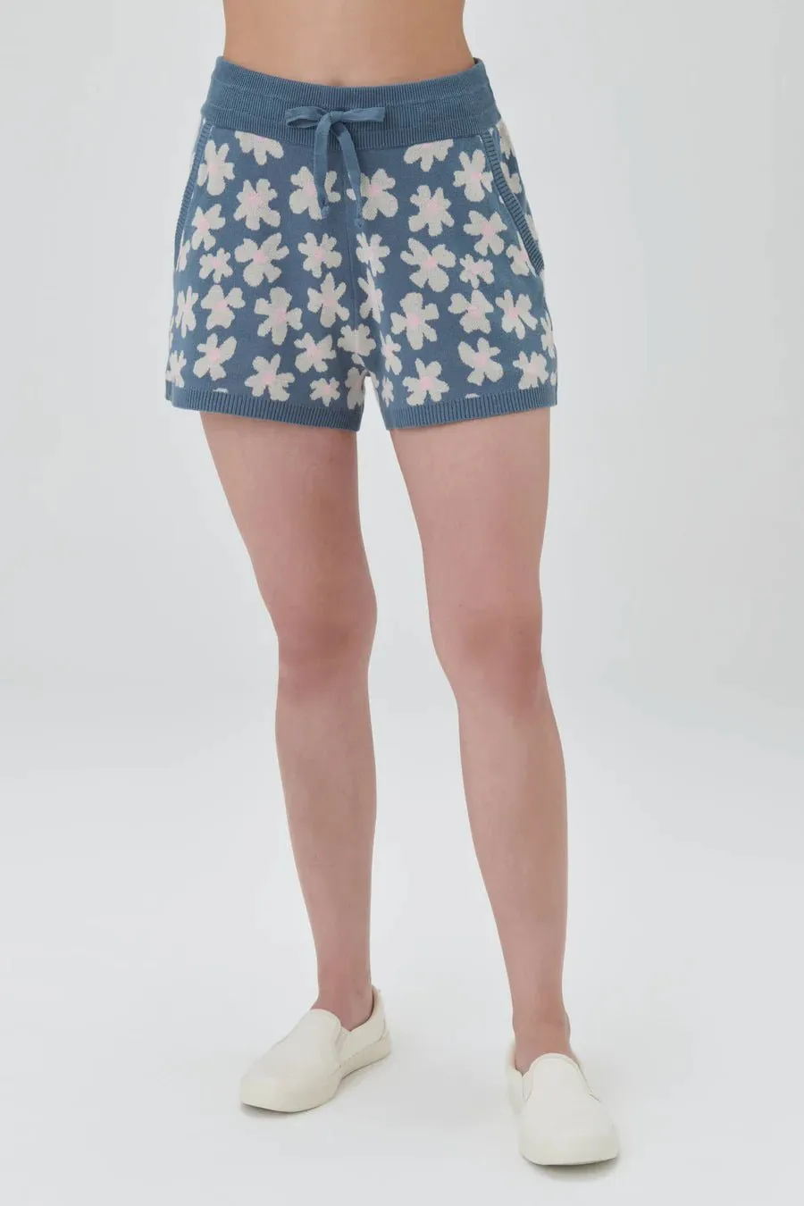 Spiritual Gangster Floral Jacquard Relaxed Sweater Short