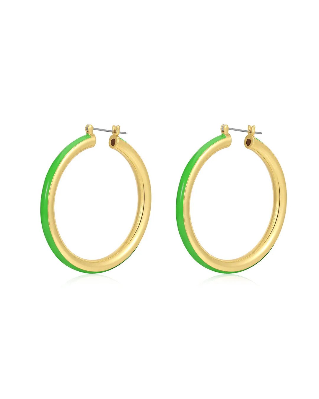 Stripe Amalfi Hoops- Bright Green- Gold