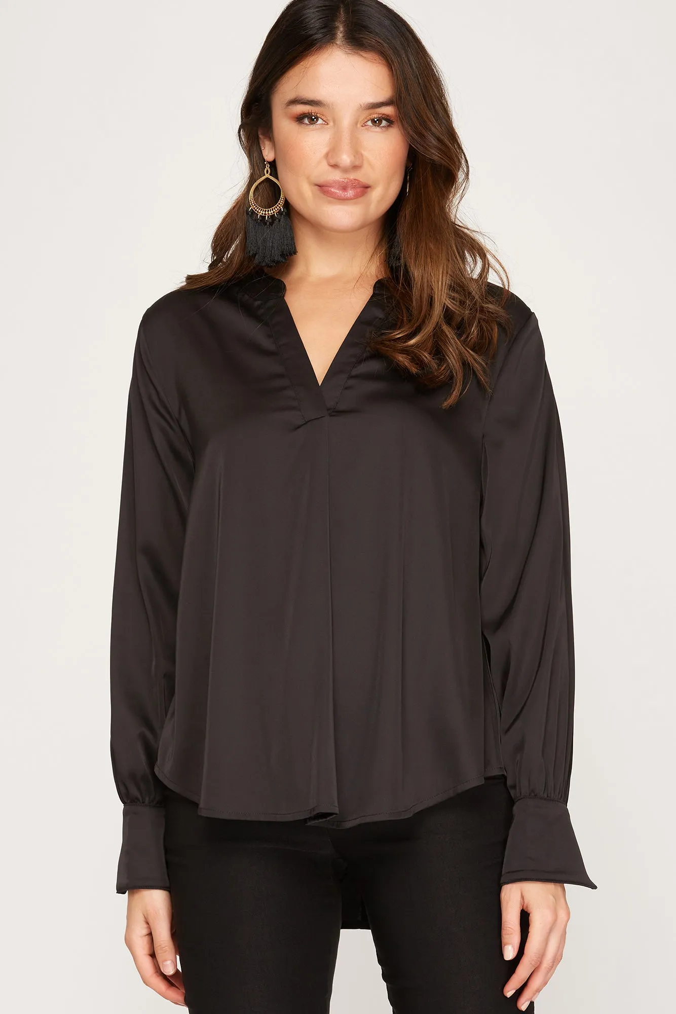 Sweet Temptation Black Satin Top | Bella Chic