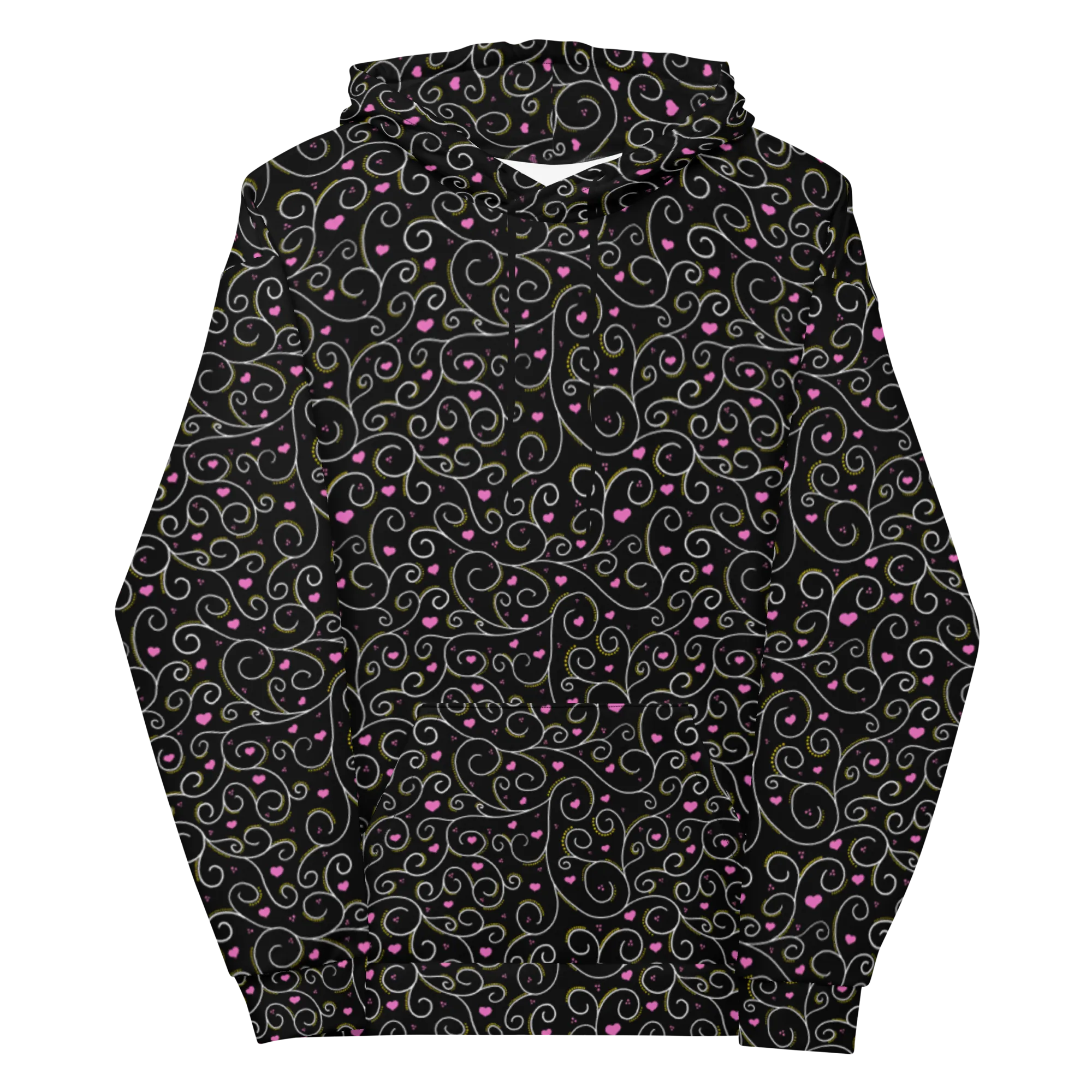 Swirls and Hearts Hoodie (Adult XS-3XL)