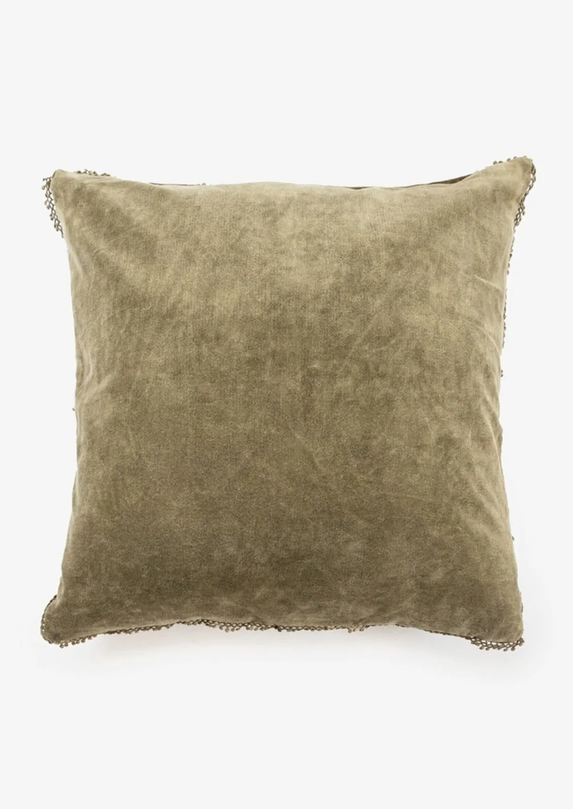 Velvet Pom Pom Trim Pillow