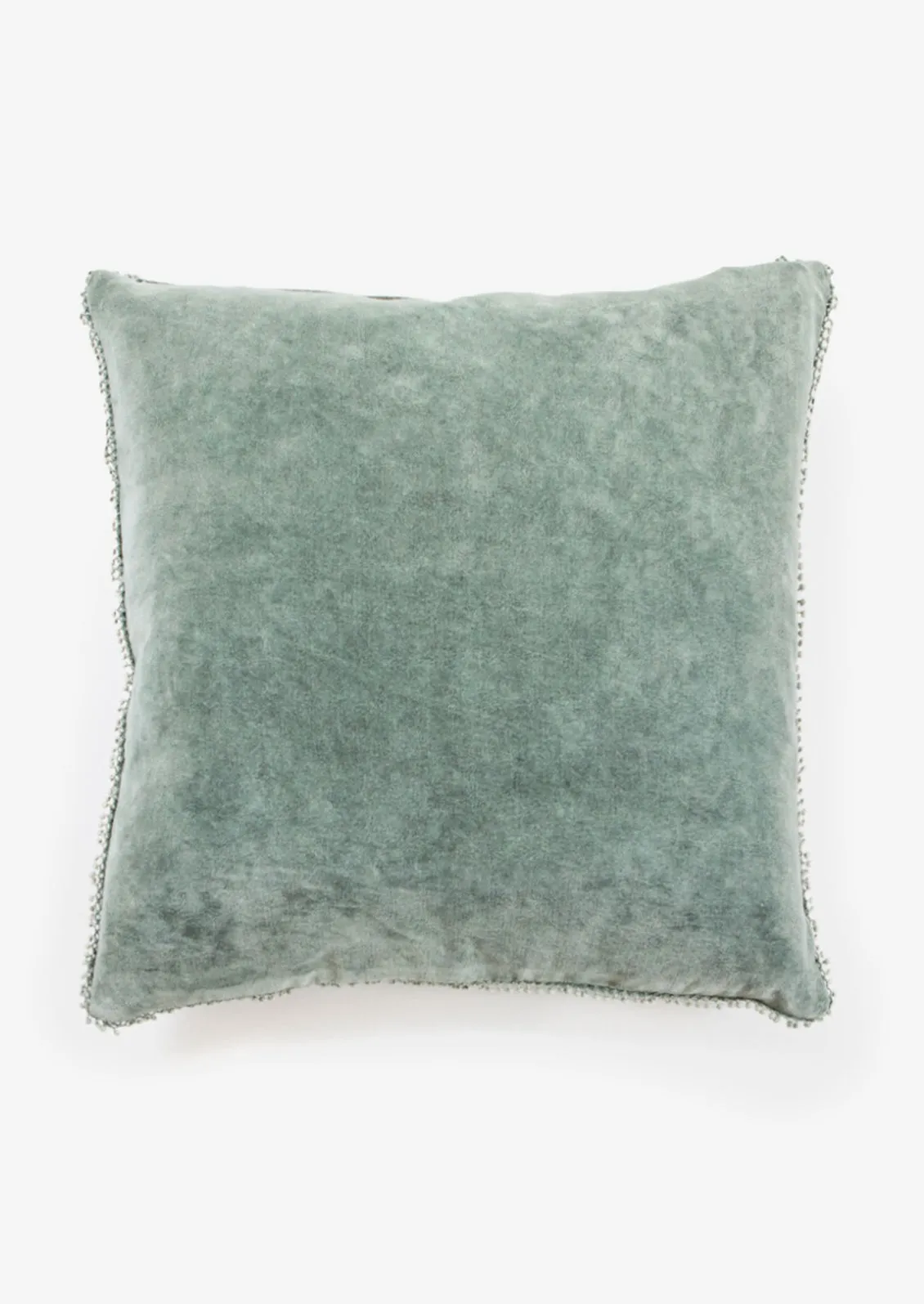 Velvet Pom Pom Trim Pillow