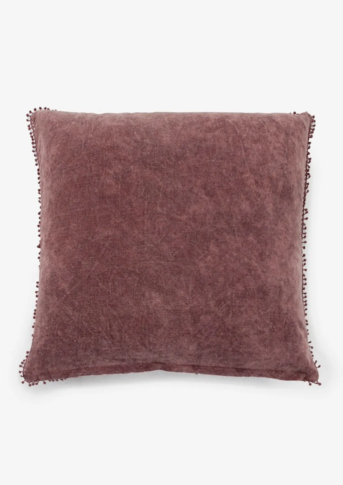 Velvet Pom Pom Trim Pillow