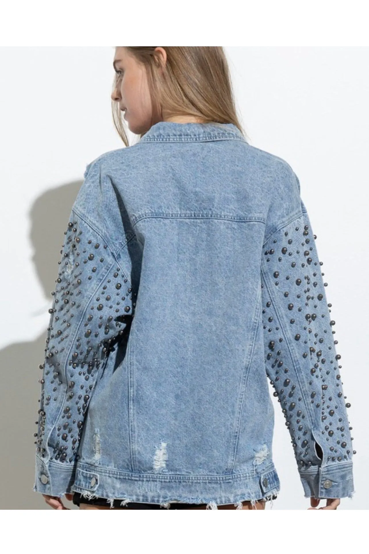 Washed Pearl Denim Jacket