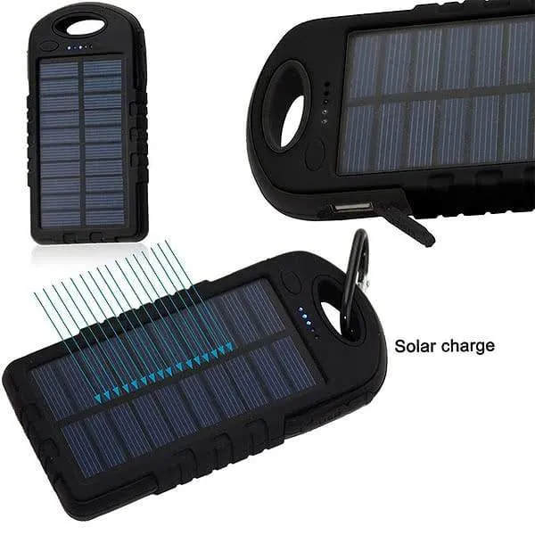 Water-Resistant 8,000mAH Rugged Solar Dual-USB Charger and LED Light