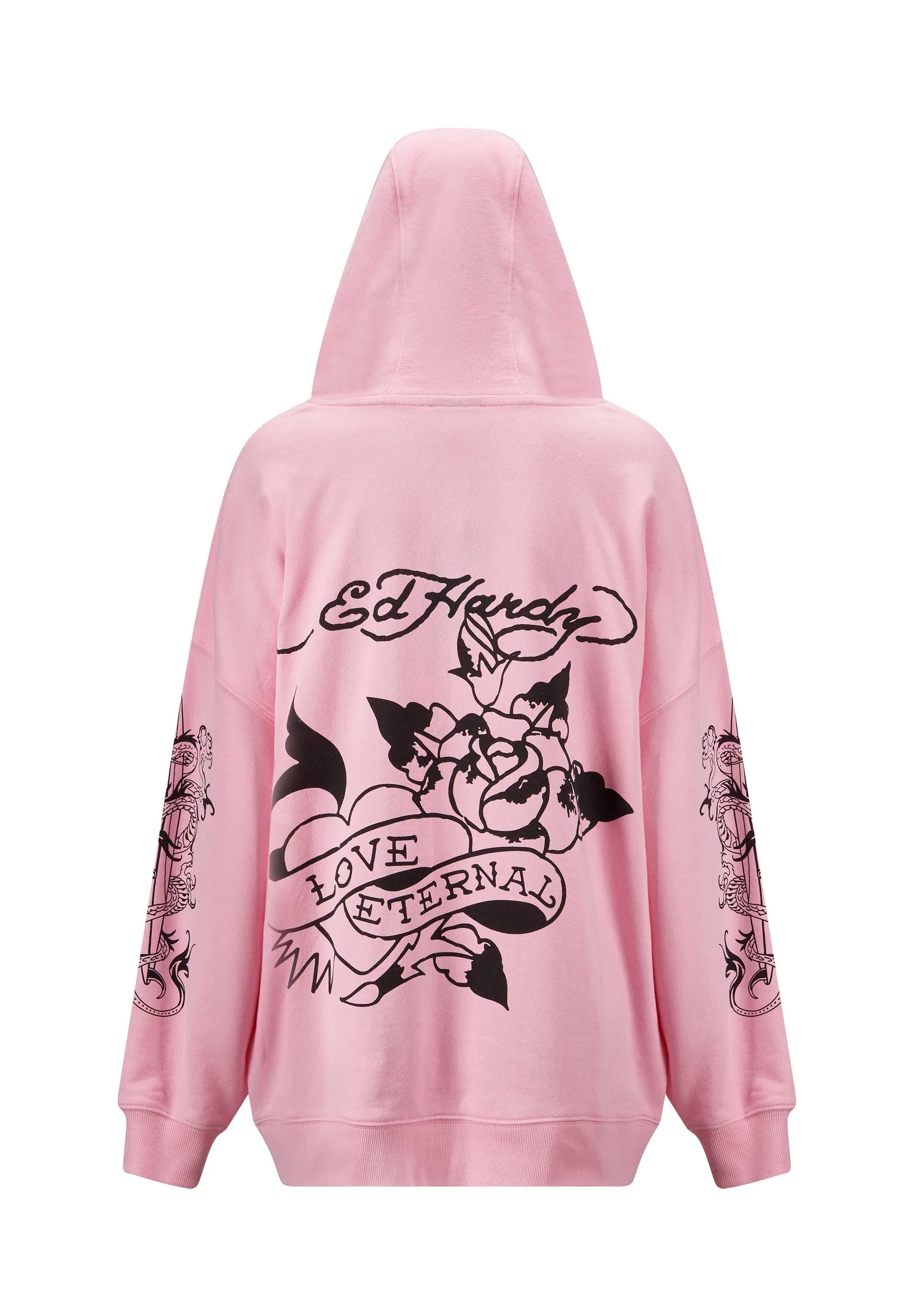 Womens Love Eternal Graphic Relaxed Hoodie - Pink