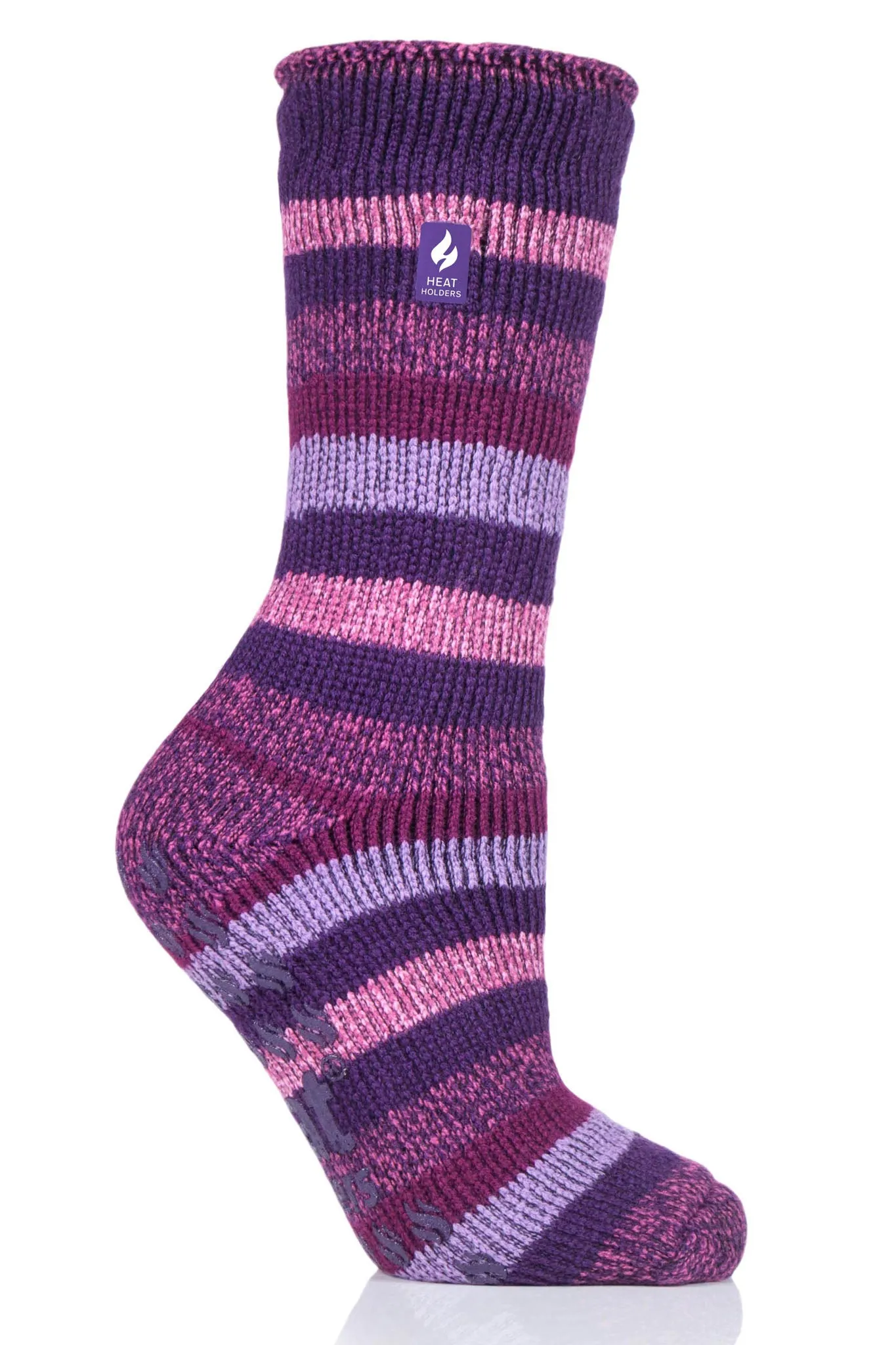 Women's Petunia Stripe Crew Slipper Socks